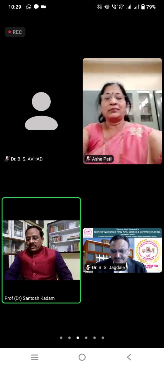 Prof (Dr.) Santosh Nagnath Kadam delivering lecture in online program on “Chhatrapati's ideology and economics,” on the occasion of Chhatrapati Shivaji Maharaj Jayanti 2021