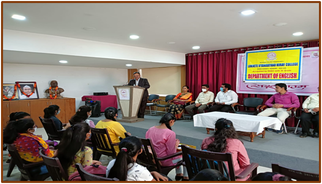 Prin.Dr.B.S Jagdale addressing the students of Certificate Course in English