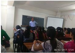 Dr. Y. M. Borase from Dept. of Mathematics, SPPU,              
                                                            Pune delivering lecture on Topology