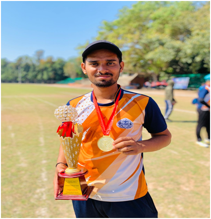 Aditya Kapile Student of M.A. (English) bagged Gold Medal in All India Inter
University Baseball Competition