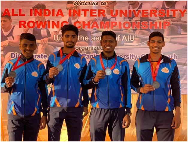 Aniket Tambe , Student of M.A. (English) bagged Bronze Medal in All India
Inter University Rowing Competition