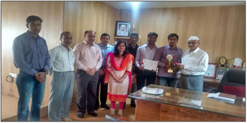 T.Y.B.Sc. Students won intercollegiate chemistry quiz competition at H.P.T and R.Y.K. College is with Principle Dr. B.S. Jagdale, Head Prof. Dr. K. H. Kapadnis and Department of Chemistry Faculty Members.
											