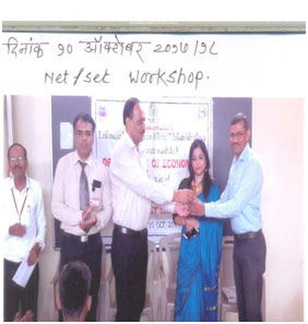 NET/SET Workshop : Dr. Ravindra Deore, Dr. Mrunal Bhardwaj, Dr. Vinit Rakibe attended the inauguration ceremony Dr. N. N. Gadhe gave the introduction of the program 