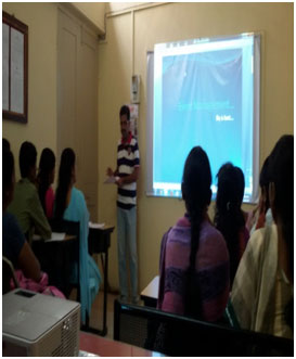 Vice Principal Dr. Mrunal Bhardwaj, Mr. VasantraoKhairnar     Mr. Kshemkalyani Delivering lecture on Event Management
												& Head Dr. S. M. Pawar in the Economic Association inaugural 
												Programme
												
												