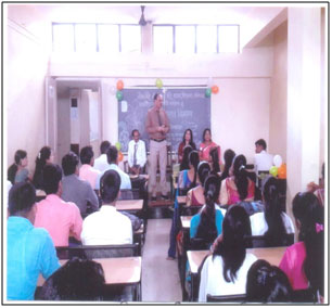 Dr. Ravindra S. Deore, Vice-Principal addressed the students on the occasion of Send-off Program  for P. G. Students. Dr. Mrunal Bhardwaj, Vice-Principal presided the function. 