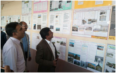 Dr. Subhash Nikam, Principal, Nimgaon College, Observing the Poster Exhibition on the theme of Various Tourist Centers with Dr. Vinit Rakibe, Arts and Comm. faculty Incharge and Dr. P. Y. Vyalij, HOD Geography on the occasion of Geography Day 14 Jan. 2018
										