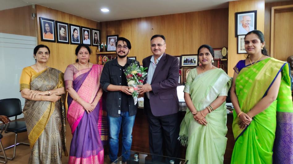 Felicitation Mr. Abhishek Sharma for the selection of Geo-scientist at ONG, India. 